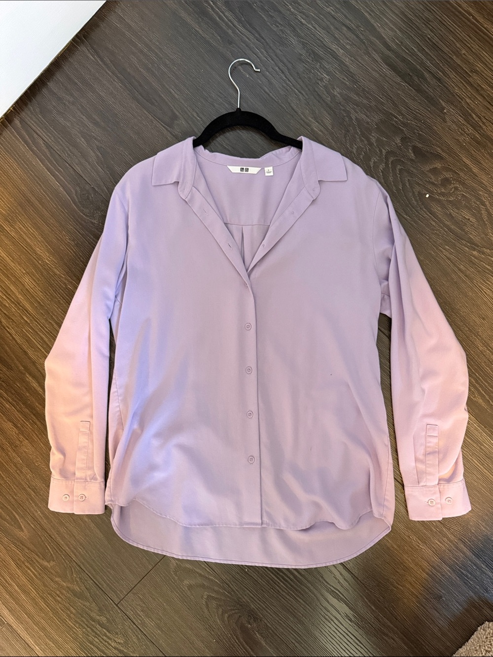 Uniqlo Lilac Button-Down Shirt - Long Sleeve Collared Top
